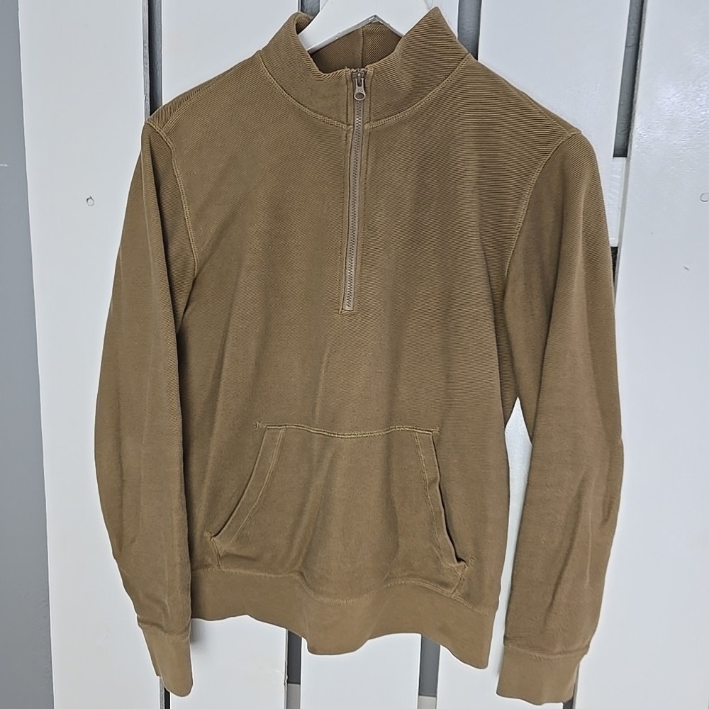 Everlane Mens Quarter Zip Pullover Sweater‎ XS Brown Casual Workwear Holiday